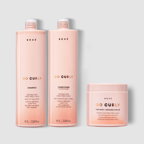 KIT Go Curly Shampoo 1L + Condicionador 1L + Máscara 500g