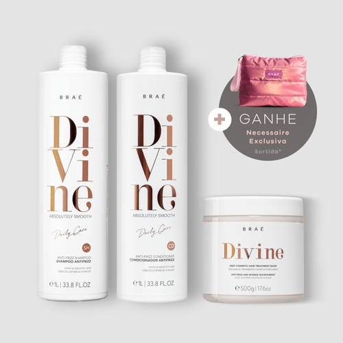 KIT Divine Shampoo 1L + Condicionador 1L + Máscara 500g