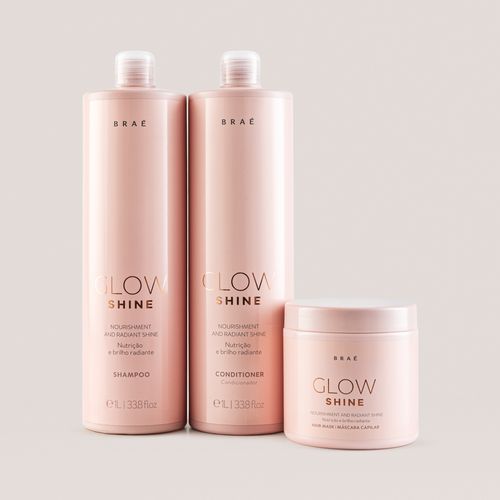 KIT Glow Shine Shampoo 1L + Condicionador 1L + Máscara 500g