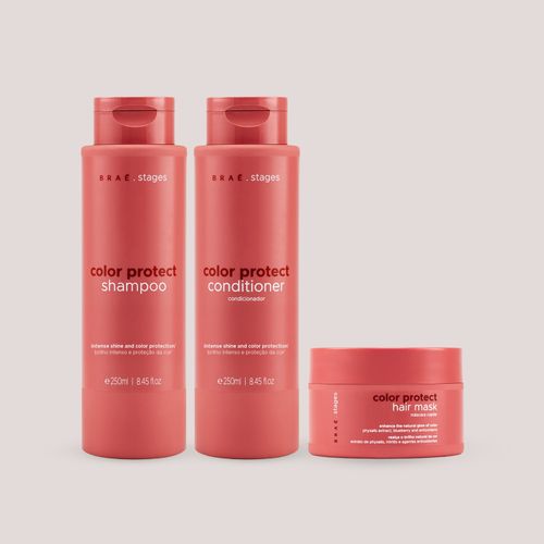 Kit Cabelos coloridos Braé Stages Shampoo + Condicionador + Máscara