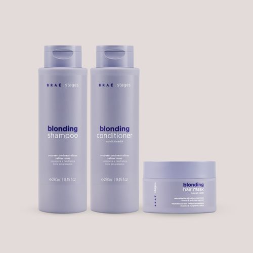 Kit Cabelo Loiro Braé Stages Shampoo + Condicionador + Máscara