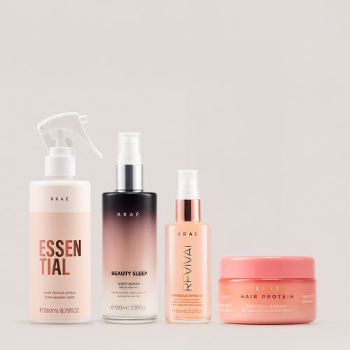 Kit Essential Fluido Reparador + Beauty sleep +Revival Gorgeous Oil + Hair Protein