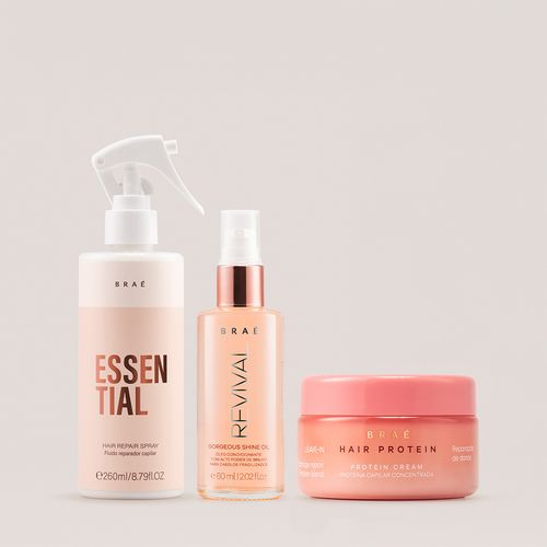 Kit Essential Fluido Reparador + Revival Gorgeous Oil + Hair Protein