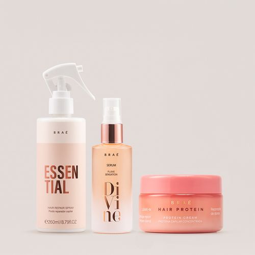 Kit Essential Fluido Reparador + Divine Serum + Hair Protein