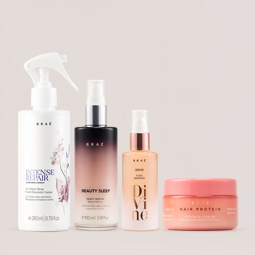 Kit Intense Repair Fluido Reparador + Serum Plume Sensation + Hair Protein + Beauty Sleep