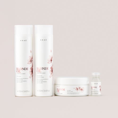 Kit Blonde Oil Shampoo + Condicionador + Máscara + Ampola