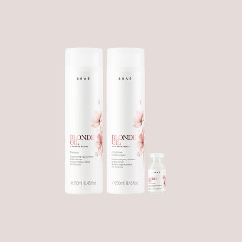 Kit Blonde Oil Shampoo + Condicionador + Ampola
