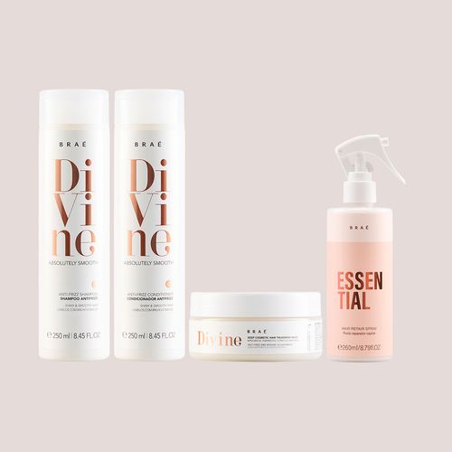 Kit Divine Shampoo e Condicionador 250ml + Máscara 200g + Essential Fluido Reparador