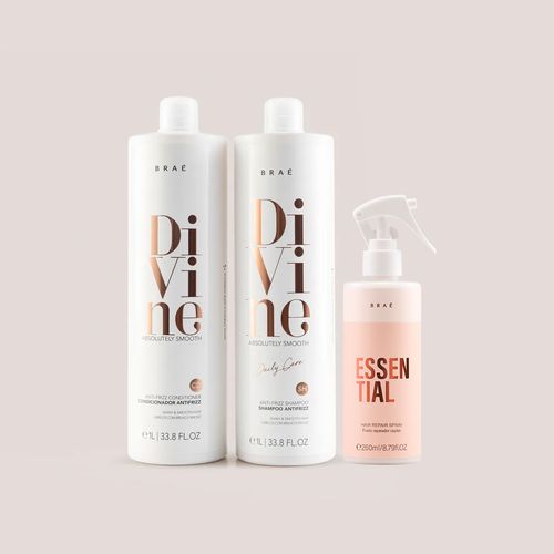 Kit Divine Shampoo e Condicionador 1L + Essential Fluido Reparador