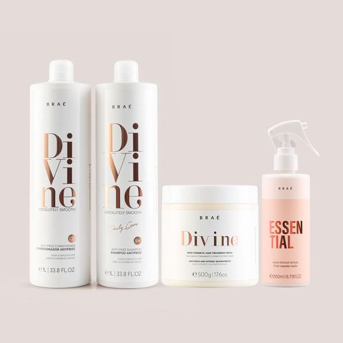 Kit Divine Shampoo e Condicionador 1L + Máscara 500g + Essential Fluido Reparador